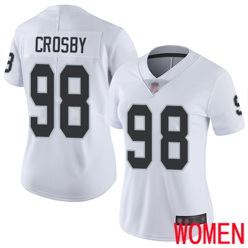Oakland Raiders Limited White Women Maxx Crosby Road Jersey NFL Football #98 Vapor Untouchable Jersey->women nfl jersey->Women Jersey